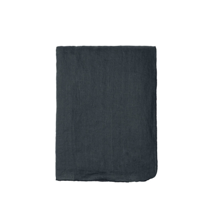 Lněný ubrus 160x200 cm Broste GRACIE - šedočerný
