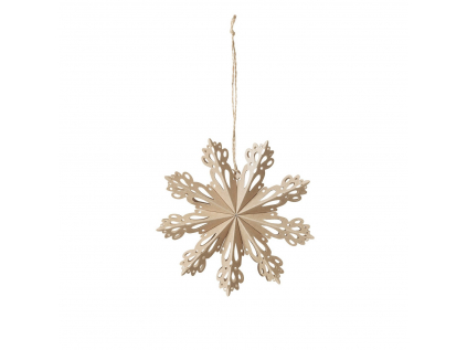 Závěsná vánoční dekorace průměr 15 cm Broste SNOWFLAKE-S - přírodní