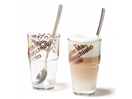 Sklenice na latte se lžičkou 2 ks SOLO Leonardo