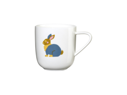 Porcelánový hrnek s uchem s motivem králíka 250 ml KIDS ASA Selection - bílý
