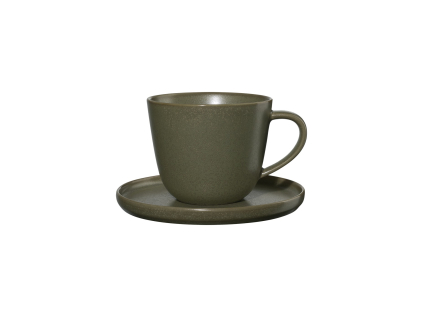 Porcelánový hrnek s podšálkem 250 ml COPPA NORI ASA Selection - zelený