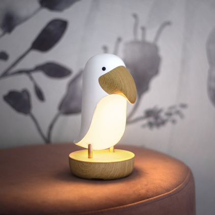 Noční LED osvětlení výška 20 cm Star Trading Tucan Bird - bílý