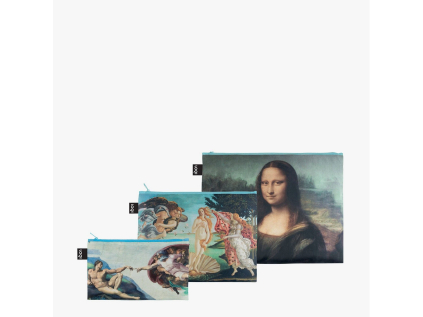 Taštičky na zip LOQI LEONARDO DA VINCI Michelangelo, Botticelli, Da Vinci