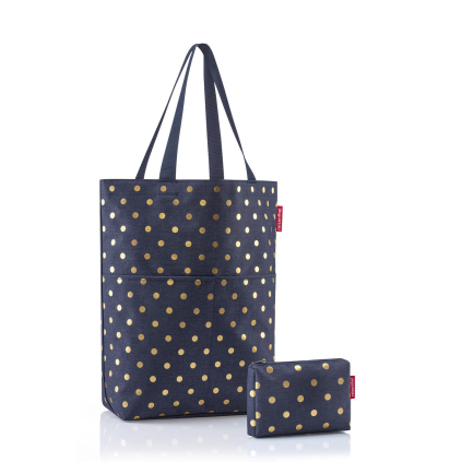 Taška přes rameno a pouzdro Reisenthel Cittyshopper 2 set Mettalic dots blue