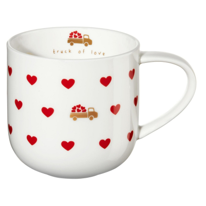 Porcelánový hrnek s uchem 400 ml COPPA ASA Selection - bílý, červený
