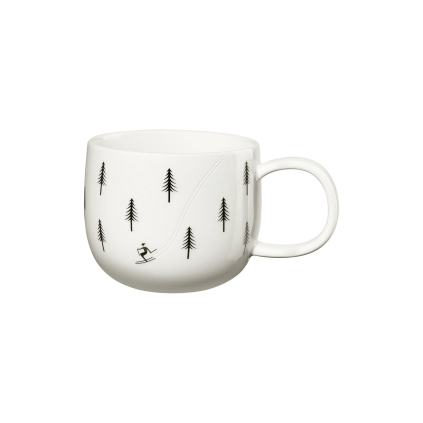 Porcelánový hrnek s uchem 400 ml JOY SKIING ASA Selection - bílý