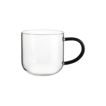 Skleněný hrnek s uchem 400 ml COPPA GLASS ASA Selection - černý