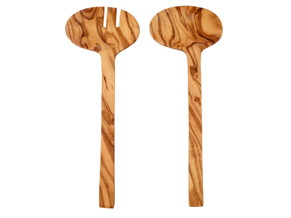 Dřevěný příbor na salát 26 cm OLIVE WOOD ASA Selection - hnědý