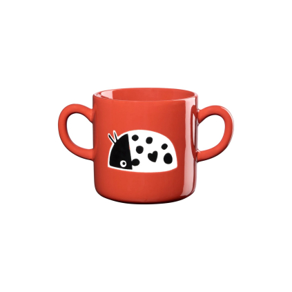 Porcelánový hrnek s uchem 250 ml beruška KIDS ASA Selection - červený