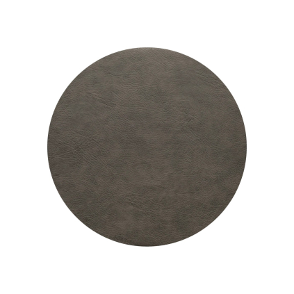 Kulaté prostírání imitace kůže průměr 38 cm VEGAN LEATHER ASA Selection - šedohnědé