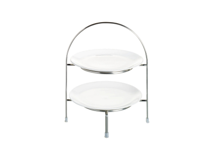 Kovový dvoupatrový etažér výška 28 cm Á TABLE ASA Selection - stříbrný