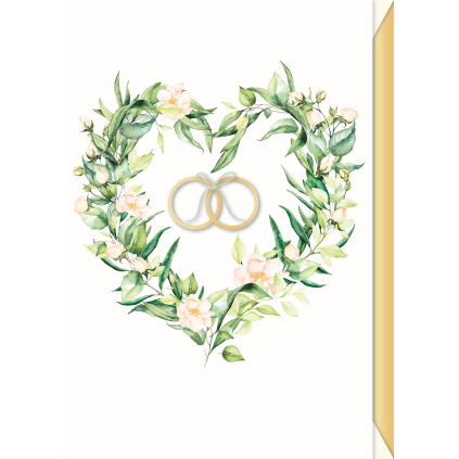 Svatební přání 3D Artebene Heart Ring Bow