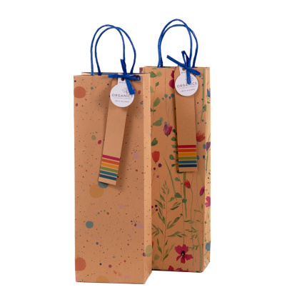 Dárková taška na lahev set 2 ks Artebene Wild Flowers Sprinkles