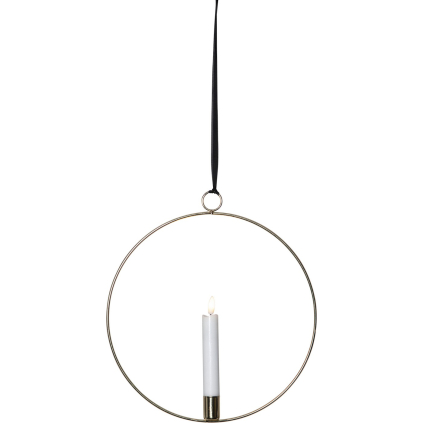 Závěsná světelná LED dekorace výška 30 cm Star Trading Flamme Ring - mosazná