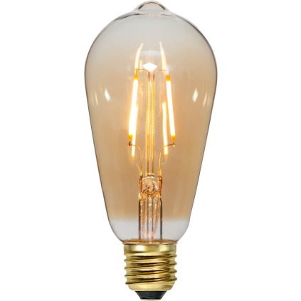 Dekorativní LED žárovka E27 ST64 Star Trading Plain Amber - žlutooranžová