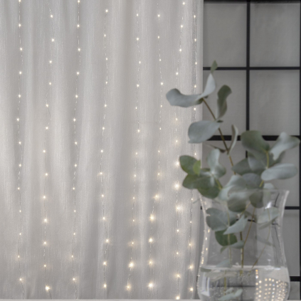 Světelný LED závěs výška 200 cm Star Trading Dew Drop - stříbrný