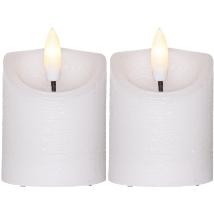 Sada 2 ks LED svíček výška 7,5 cm Star Trading Flamme Rustic - bílá