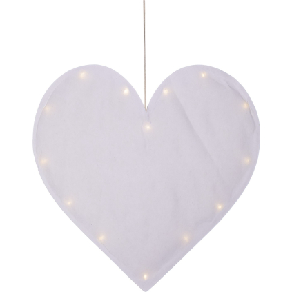 Závěsné svítící LED srdce výška 40 cm Star Trading Milla - bílé