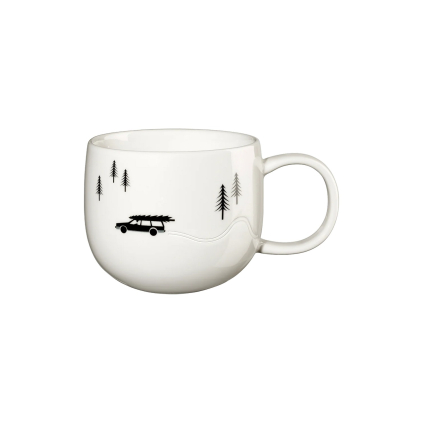 Porcelánový hrnek s uchem 400 ml JOY SKIDDING XMAS ASA Selection - bílý