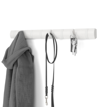 Nástěnný věšák 8 háčků Umbra Flip - bílý/bílý