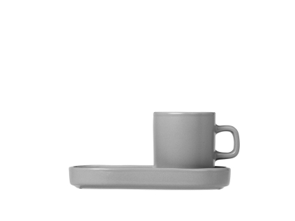 Hrníček na espresso s táckem 50 ml Blomus MIU - šedozelený