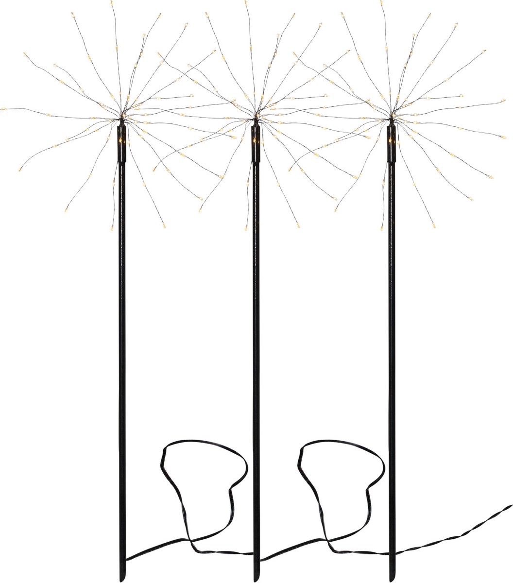 Levně Venkovní dekorace 3 ks STAR TRADING Firework- černá