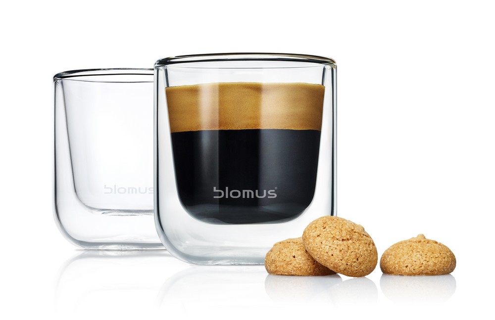 Termosklenička na espresso Blomus NERO, 2 ks