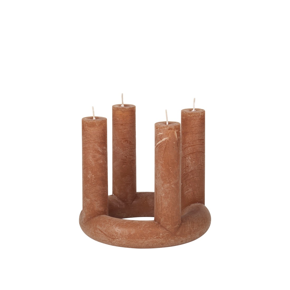 Kulatý adventní svícen 4 svíčky průměr 20 cm Broste LUCILLE - světle hnědý