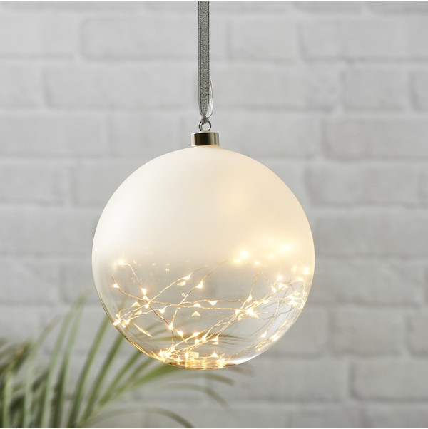 Skleněná LED světelná dekorace průměr 20 cm Star Trading Glow - polomatná