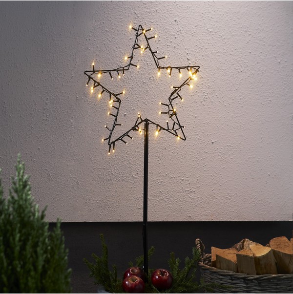 Venkovní světelná LED dekorace výška 92 cm Star Trading Spiky - černá