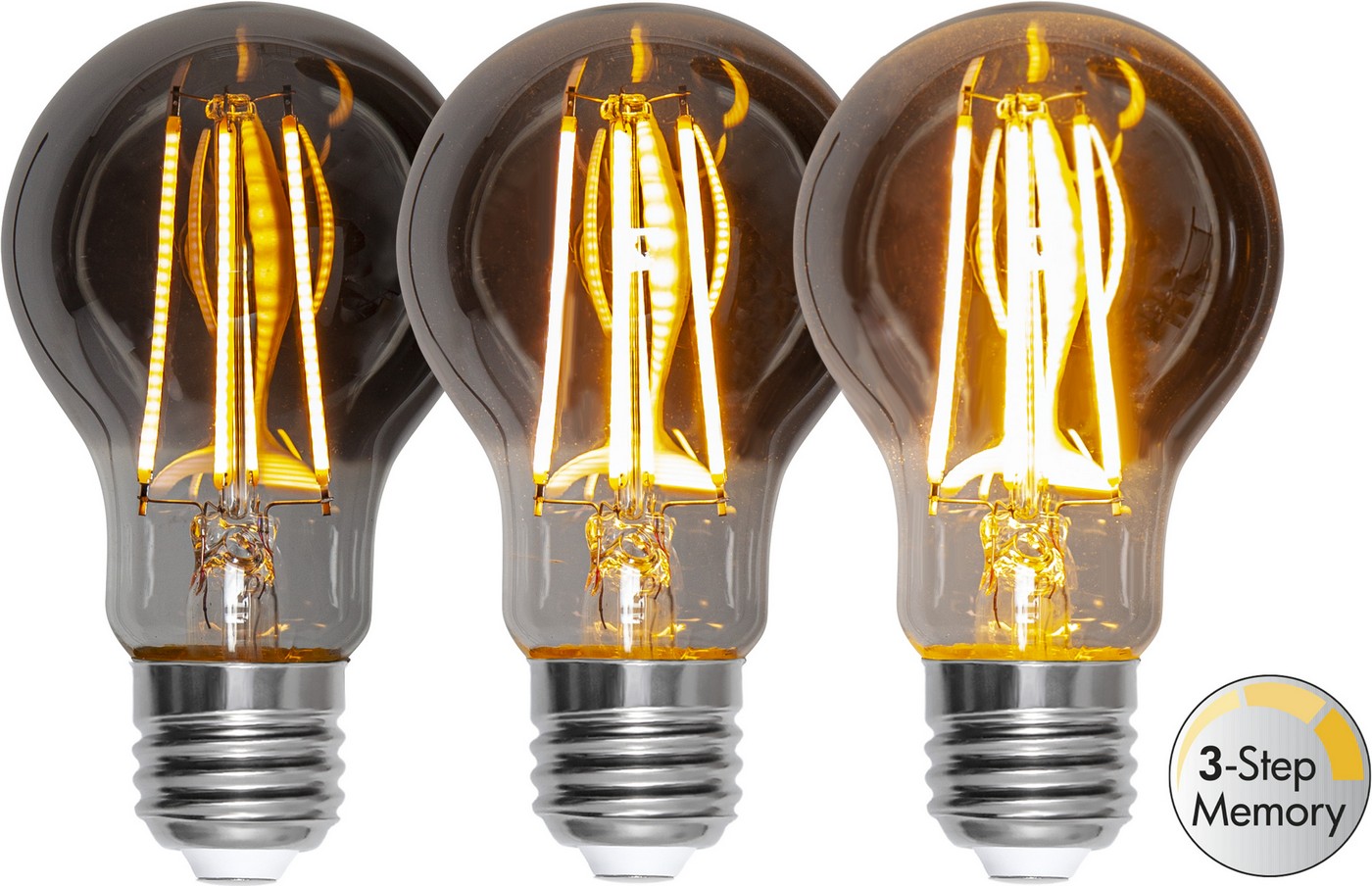 Stmívatelná žárovka E27 A60 Star Trading 3 Step Memory - černá