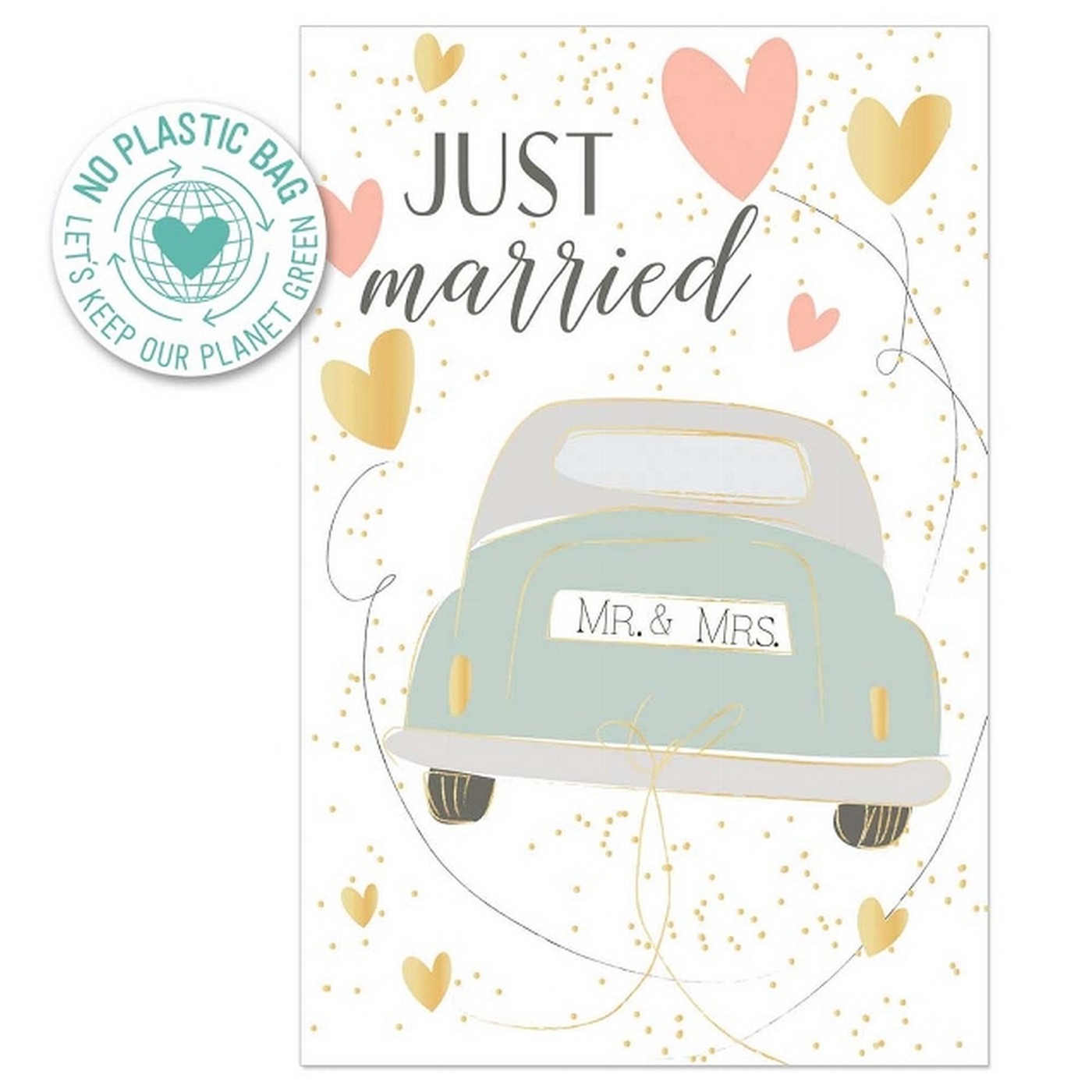 Ražené svatební přání Artebene Just Married Car