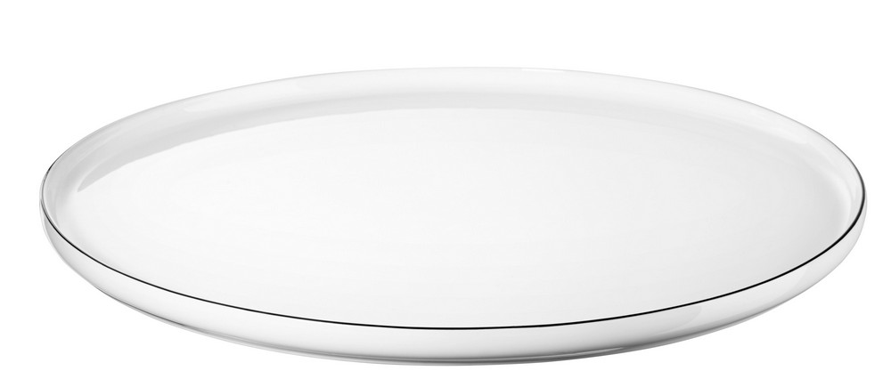 Dezertní talíř s proužkem 21 cm OCO LIGNE NOIRE ASA Selection - bílý