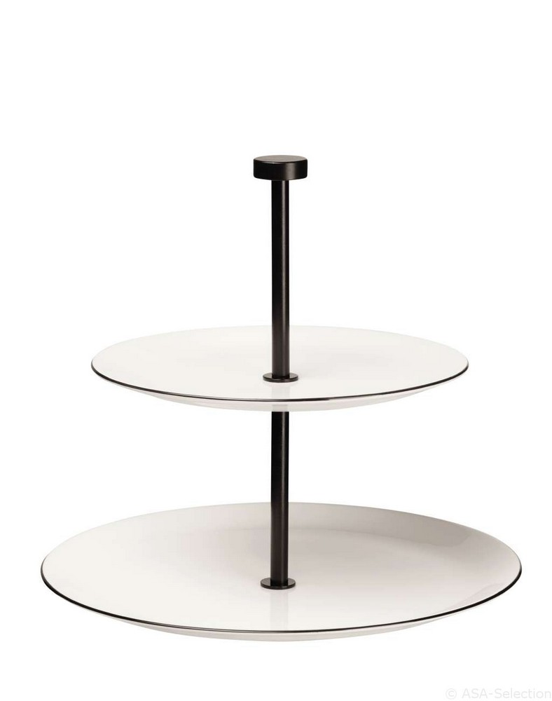 Dvoupatrový etažér 23,5 cm A TABLE LIGNE NOIR ASA Selection - slonová kost