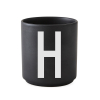 Porcelánový hrnek H DESIGN LETTERS - černý