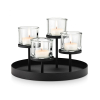 Kruhový svícen na 4 svíčky s tácem Blomus NERO