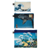 Cestovní taštičky na zip LOQI HOKUSAI Zip Pockets, 3 ks