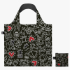 Skládací nákupní taška LOQI KEITH HARING Black Pattern