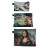 Cestovní taštičky na zip LOQI MICHELANGELO, BOTTICELLI, DA VINCI, 3 ks