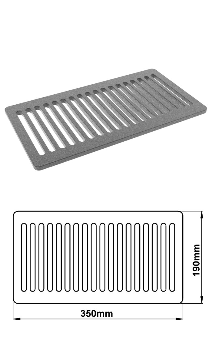 Litinový rošt PRITY Grate 2, 35 x 19 cm