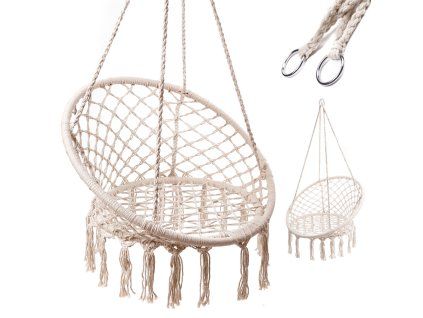 Swing armchair stork s nest with backrest ecru 80cm 88648 (1)