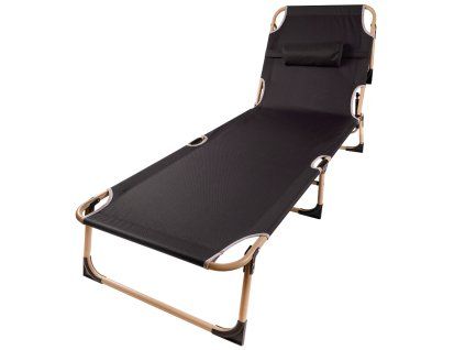 Camping bed folding 193 cm grey 154334
