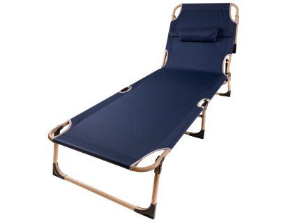 Camping bed folding 193 cm navy blue 154329
