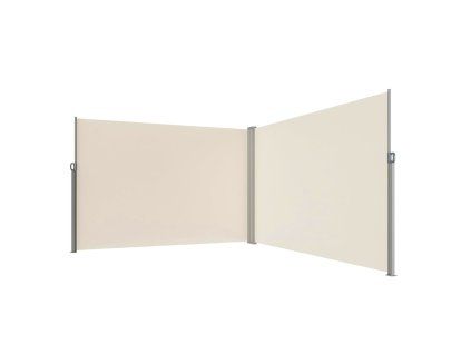LUARO corner side terrace awning retractable screen 180 x 600 cm beige 182546