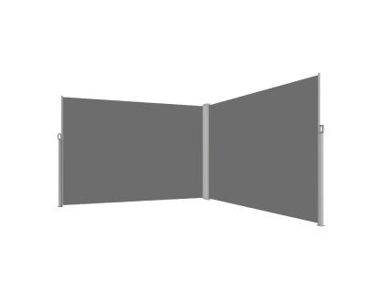 LUARO corner side terrace awning retractable screen 180 x 600 cm grey 182540