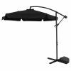 LUARO Garden umbrella large folding umbrella with boom 290cm black 186967