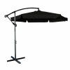 LUARO Garden umbrella large folding umbrella with boom 290cm black 184332
