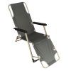 Garden folding lounger with cushion grey 172829