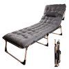 Camping bed with pillow 193 cm dark grey 154371