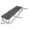 Camping bed with pillow 193 cm dark grey 154372